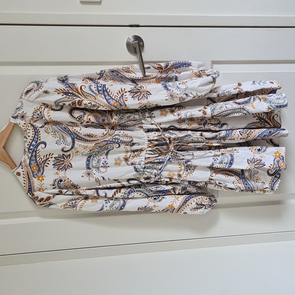 Witchery Paisley Linen Dress Size 12 - Picture 2 of 5